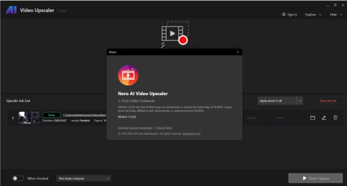 Nero AI Video Upscaler Pro1